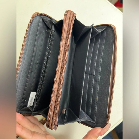 Baby Phat Y2K Tan Monogram Cat Logo Wallet Wristlet Gold Accent NEW - Picture 4 of 5